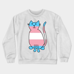 Transgender Pride Flag Cat Crewneck Sweatshirt